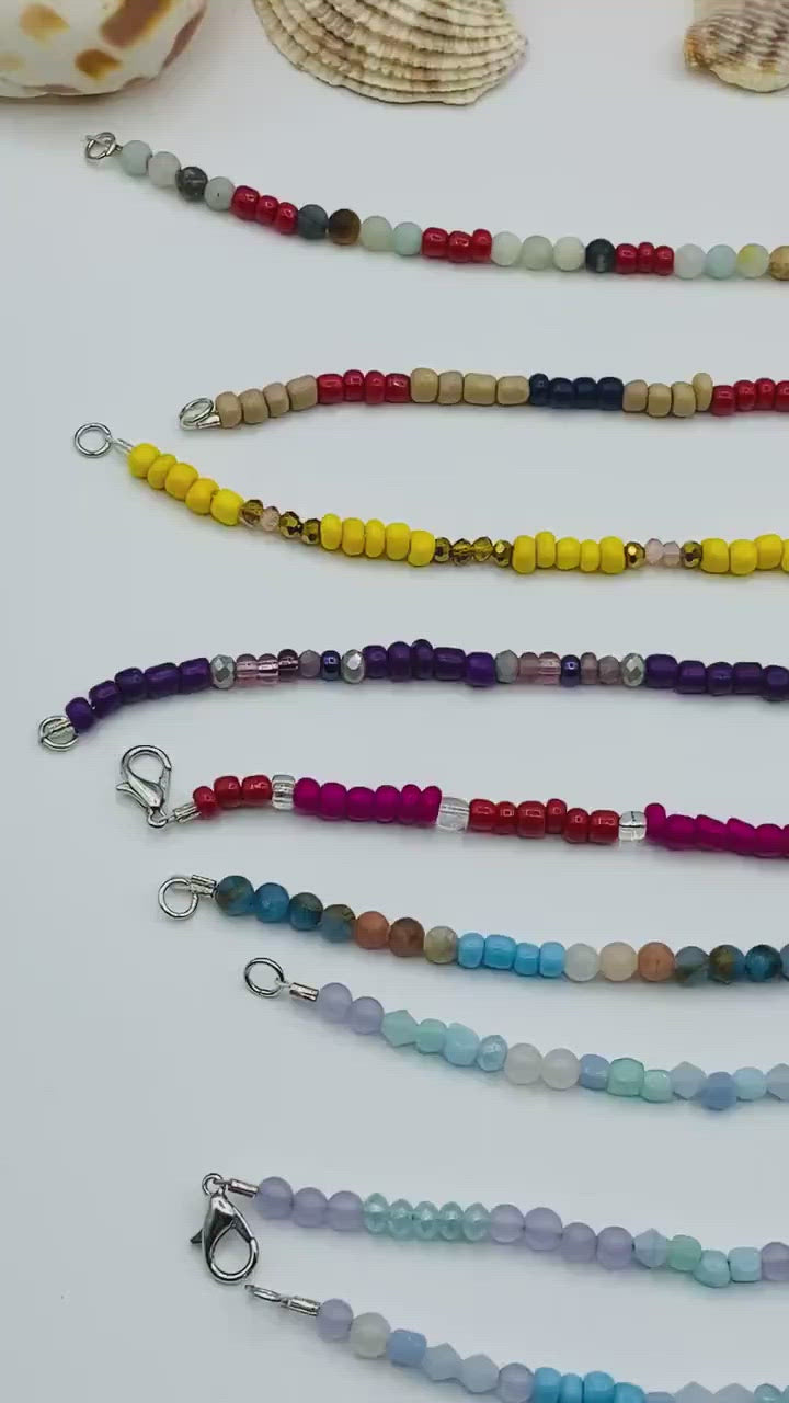 Mira Beaded Anklet with Charm